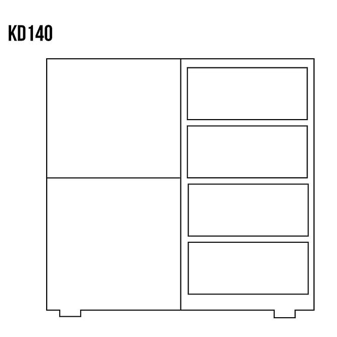 Komód Fenyő KD140 nyers