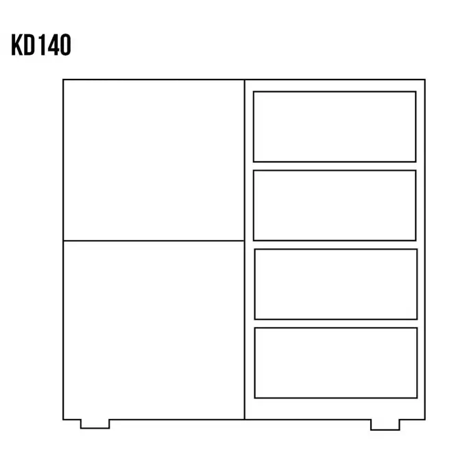 Komód Fenyő KD140 nyers,3