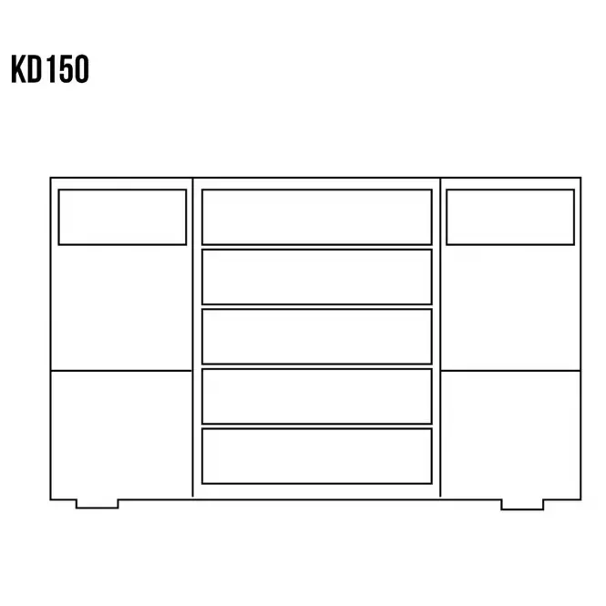 Komód Fenyő KD150 nyers,3