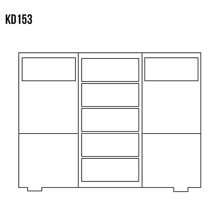 Komód Fenyő KD153 nyers
