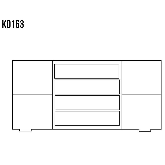 Komód Fenyő KD163 nyers