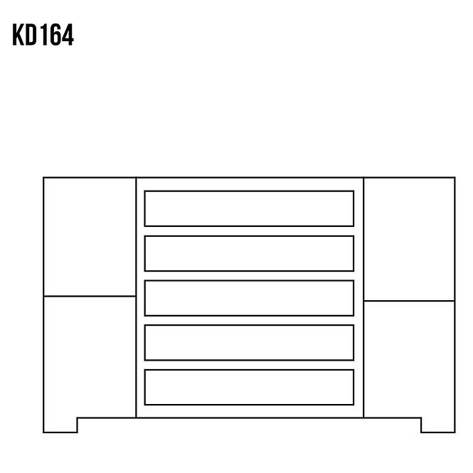 Komód Fenyő KD164 nyers