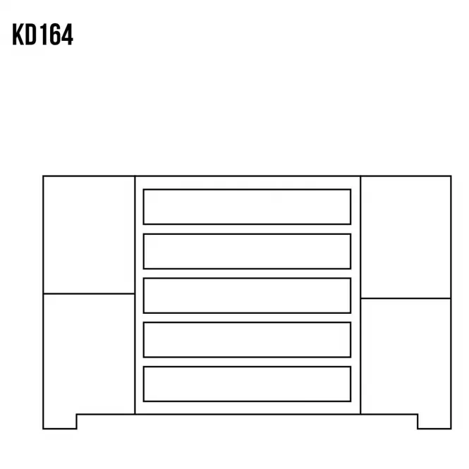Komód Fenyő KD164 nyers,3