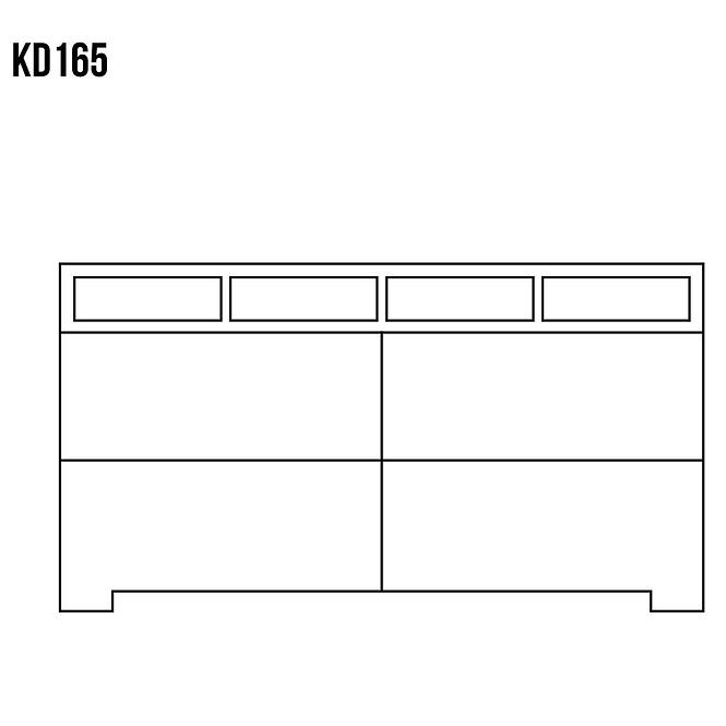 Komód Fenyő KD165 nyers