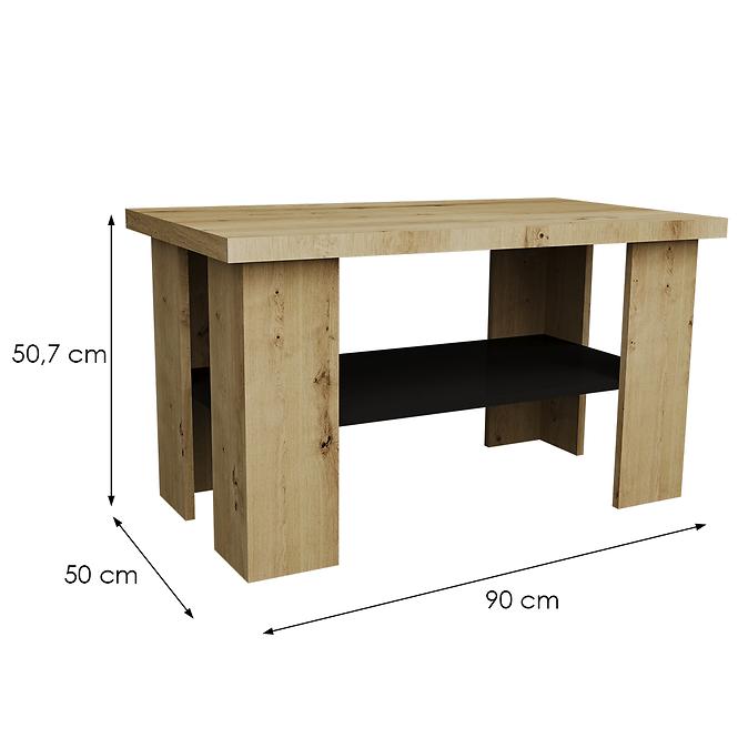 Dohányzóasztal Olga artisan/fekete