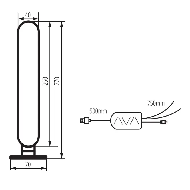 Asztali lámpa 66032 5W RBG LB1