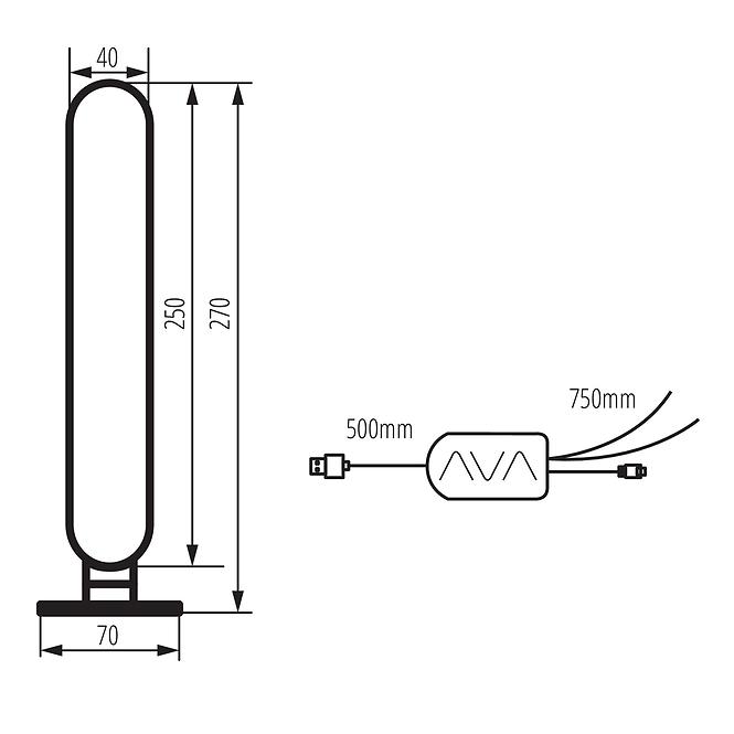 Asztali lámpa 66032 5W RBG LB1