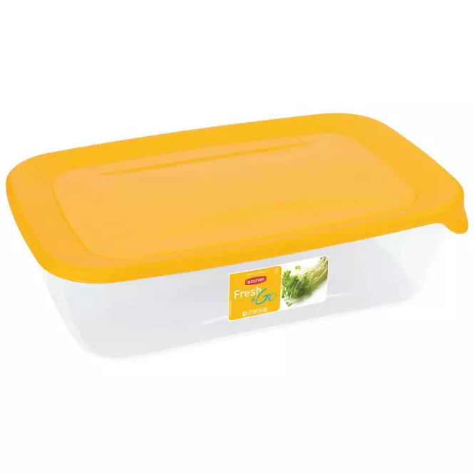 Téglalap alakú ételtartó. Fresh&Go 182300 sárga/átlátszó