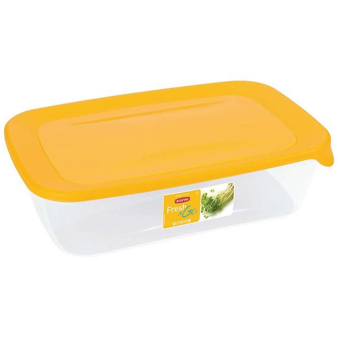 Téglalap alakú ételtartó. Fresh&Go 182300 sárga/átlátszó