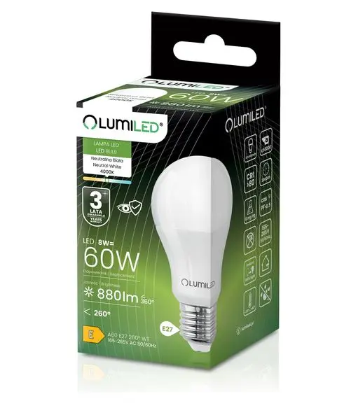 Izzó Lumiled A60 8W 840 E27 4000K