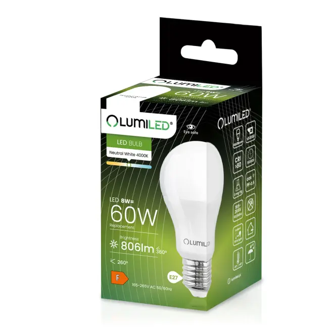 Izzó Lumiled A60 8W 840 E27 806lm 4000K,9