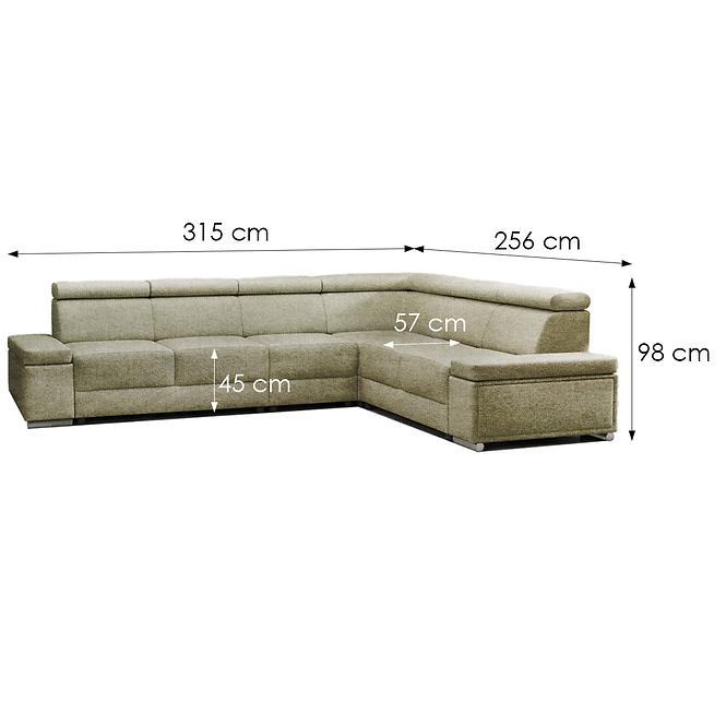 Sarokgarnitúra szett Ester B+2F+R+3+B Majestic 607