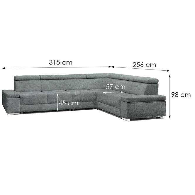 Sarokgarnitúra szett Ester B+2F+R+3+B Majestic 617