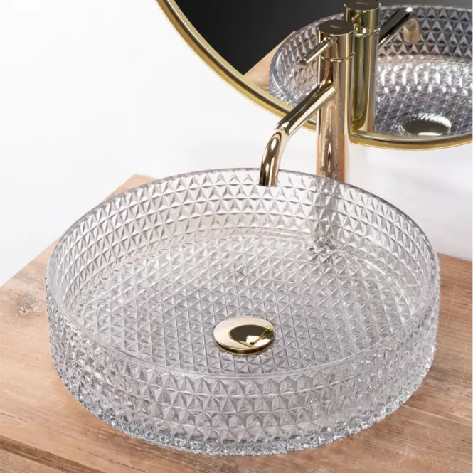 Mosdókagyló Cristal 39 Transparent Rea-U8881