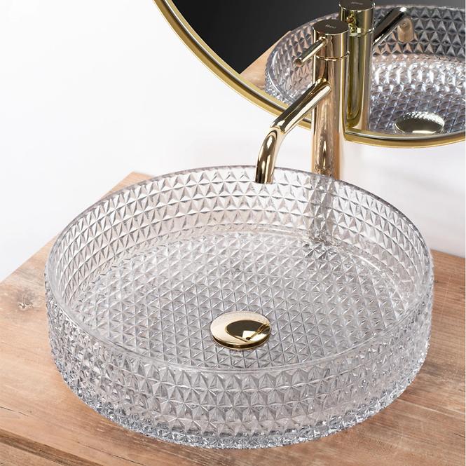 Mosdókagyló Cristal 39 Transparent Rea-U8881