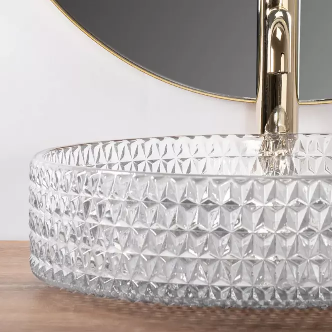 Mosdókagyló Cristal 39 Transparent Rea-U8881
