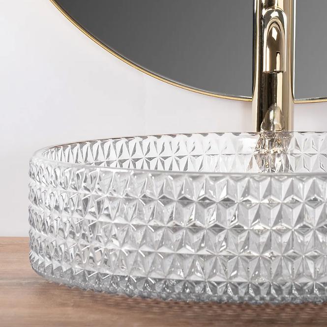 Mosdókagyló Cristal 39 Transparent Rea-U8881