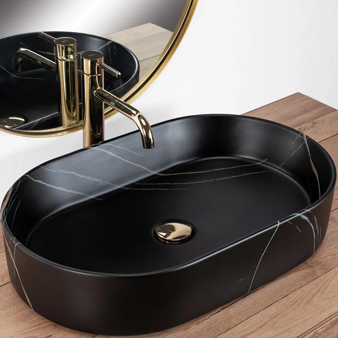 Mosdókagyló Nadia 60 Black Stone Matt Rea-U8565 ,3