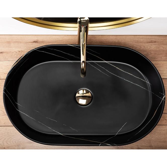 Mosdókagyló Nadia 60 Black Stone Matt Rea-U8565 