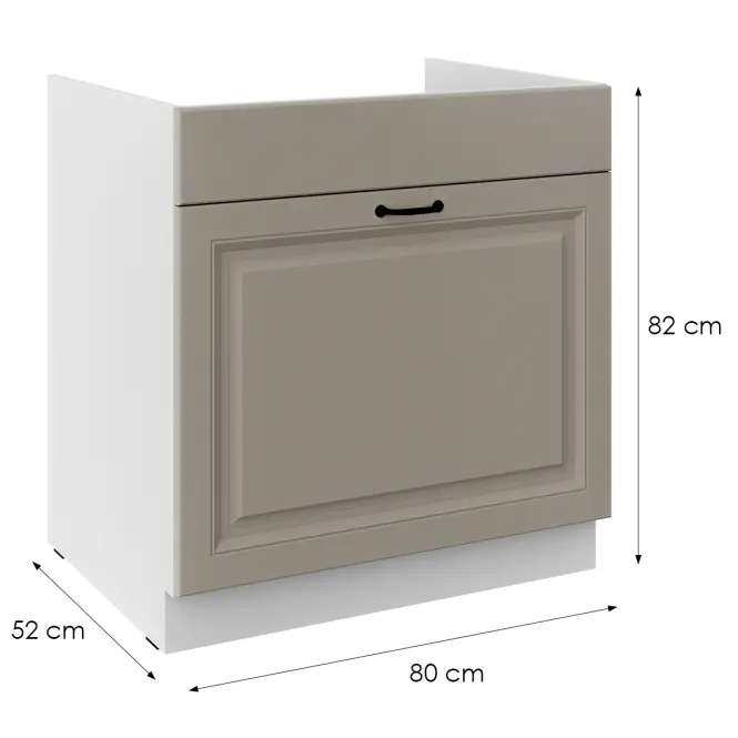 Konyhaszekrény Stilo claygrey/fehér 80ZL 1S BB,2