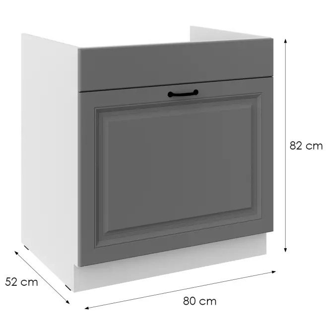 Konyhaszekrény Stilo dustgrey/fehér 80ZL 1S BB,2