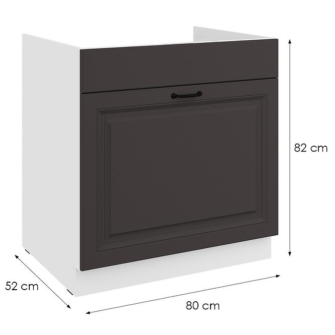 Konyhaszekrény Stilo grafit matt/fehér 80ZL 1S BB,2