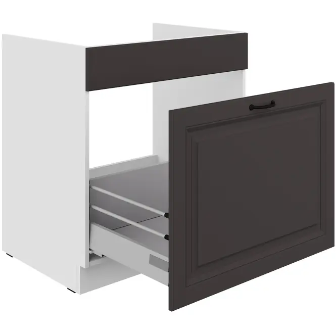Konyhaszekrény Stilo grafit matt/fehér 80ZL 1S BB,3