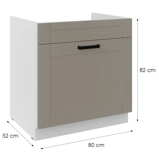 Konyhaszekrény Luna claygrey/fehér 80ZL 1S BB