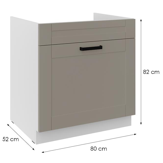 Konyhaszekrény Luna claygrey/fehér 80ZL 1S BB,2