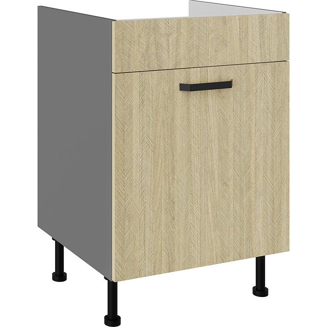 Konyhaszekrény Scandi jegenyefenyő/antracyt 60ZL 1S BB
