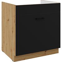 Konyhaszekrény Modena fekete/tölgy artisan 80ZL 1S BB