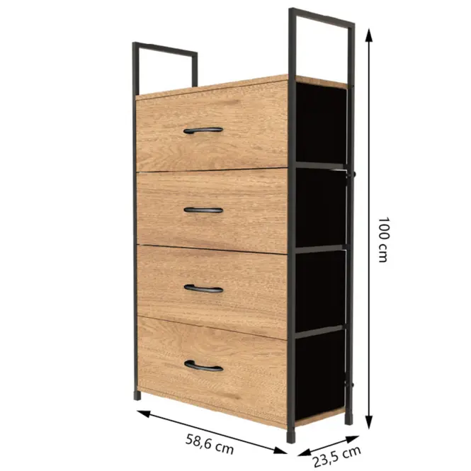 Regál 9330 természetes/fekete,2