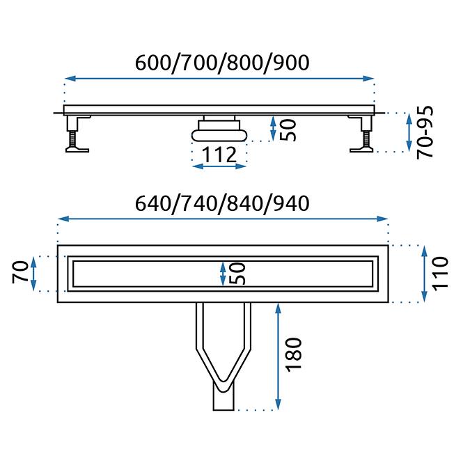 Lineáris kiáramlás Neox Super csiszolt nikkel 800 Rea G2707