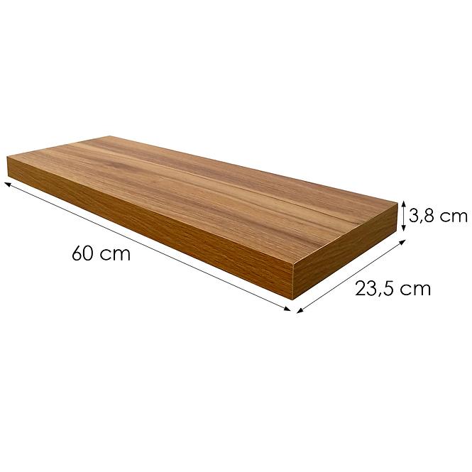 Függő polc 60 cm PD08202 sötét tölgy
