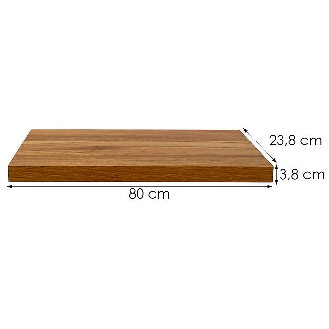 Függő polc 80 cm PD08203 sötét tölgy