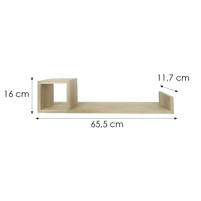 Függő polcok 2 db PD230816 természetes fa,2
