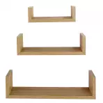 Függő polcok 3 db PD11039 természetes fa