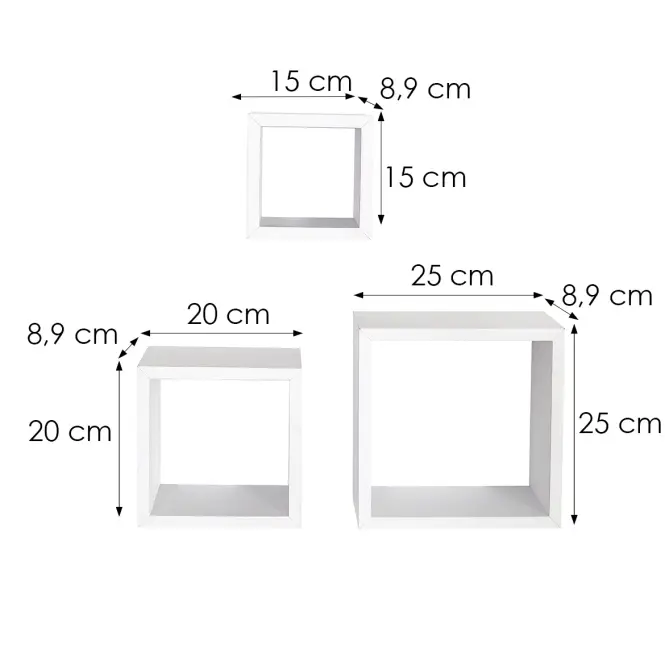 Függő polcok 3 db PD11036 fehére,2