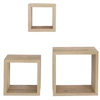 Függő polcok 3 db PD11036 természetes fa