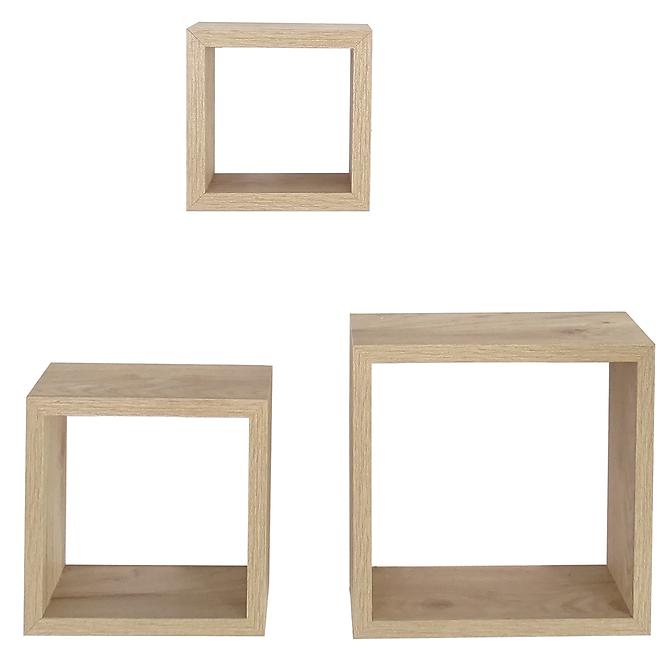 Függő polcok 3 db PD11036 természetes fa