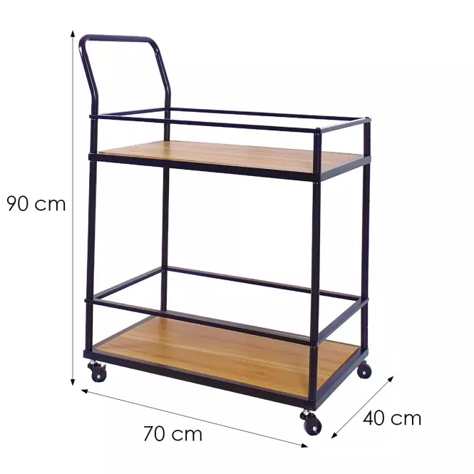 Konyhai szekér PD230206 sötét tölgy/fekete,2