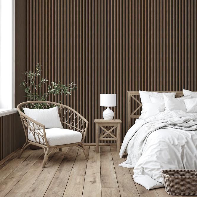 Lamella falburkolat MODERN LINE SLIM Walnut Black 12x122x2650mm