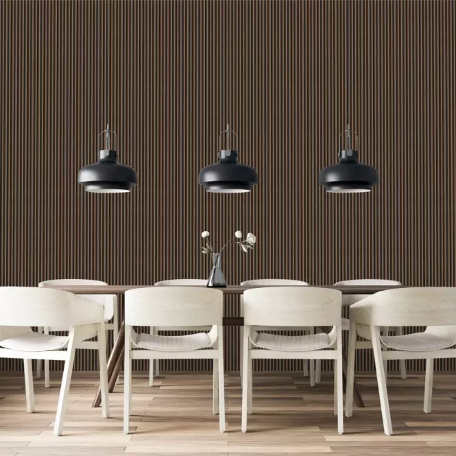 Lamella falburkolat MODERN LINE SLIM Walnut Black 12x122x2650mm