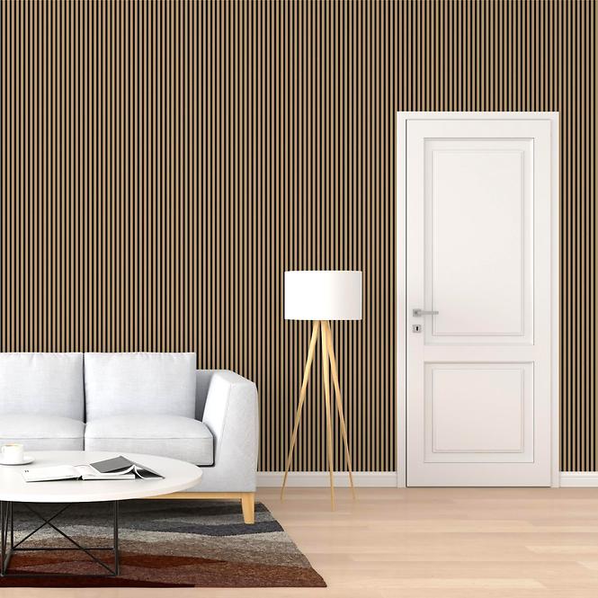 Lamella falburkolat MODERN LINE SLIM Oak Black 12x122x2650mm