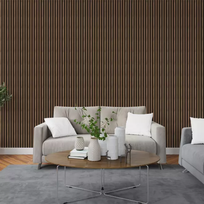 Lamella falburkolat MODERN LINE NORMAL Walnut Black 12x122x2650mm