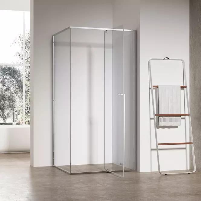 Zuhanykabin téglalap alakú Zen 100x80x195 króm,2