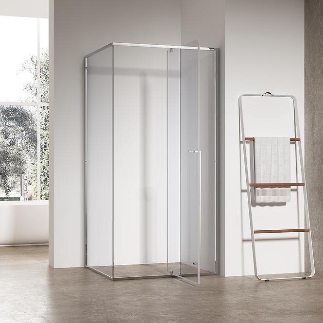 Zuhanykabin téglalap alakú Zen 100x80x195 króm,2