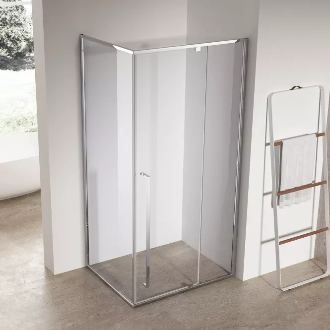 Zuhanykabin téglalap alakú Zen 100x80x195 króm,3