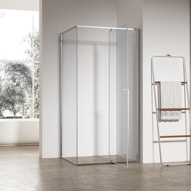 Zuhanykabin téglalap alakú Zen 120x80x195 króm