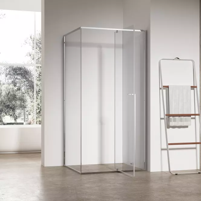 Zuhanykabin téglalap alakú Zen 120x80x195 króm,2